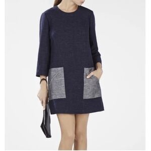 BCBGMaxAzria Navy and Gray Mini Dress​​